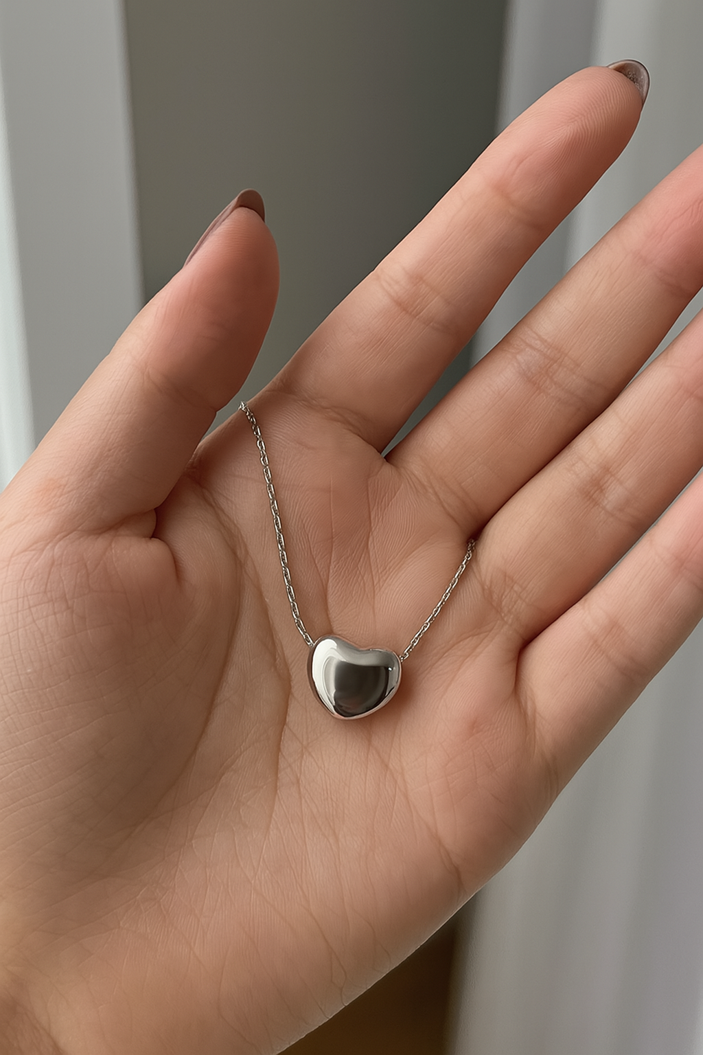 Classic Silver Heart Necklace titanium steel necklace JLTN1414