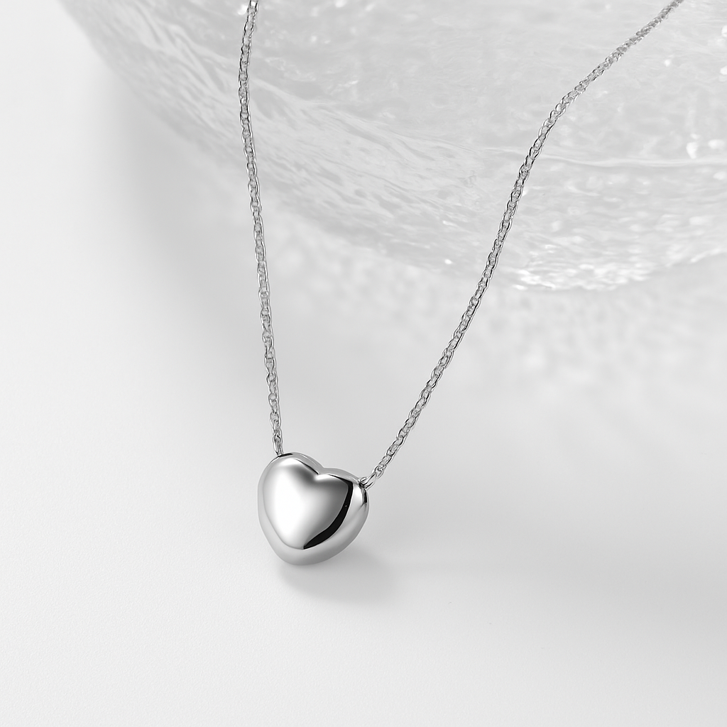 Classic Silver Heart Necklace titanium steel necklace JLTN1414