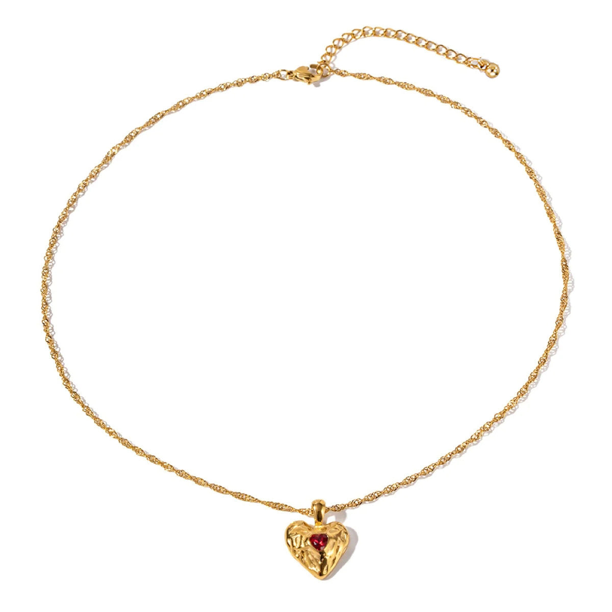 love hammer pattern diamond heart-shaped clavicle necklace jltn1417