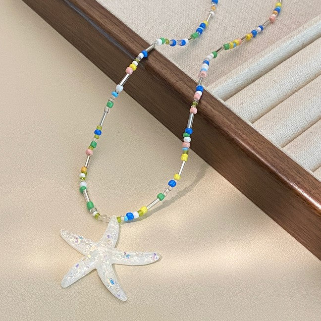 fashion versatile starfish beaded necklace  jltn1422