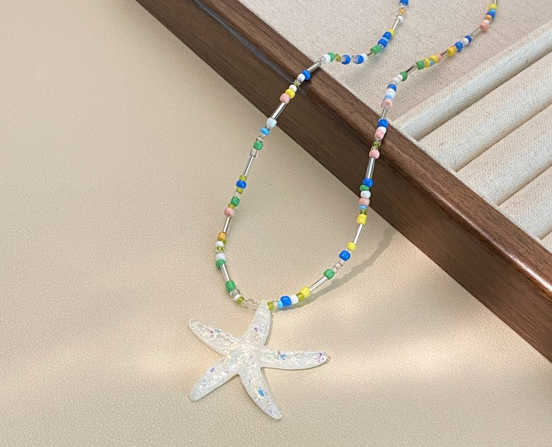 fashion versatile starfish beaded necklace  jltn1422