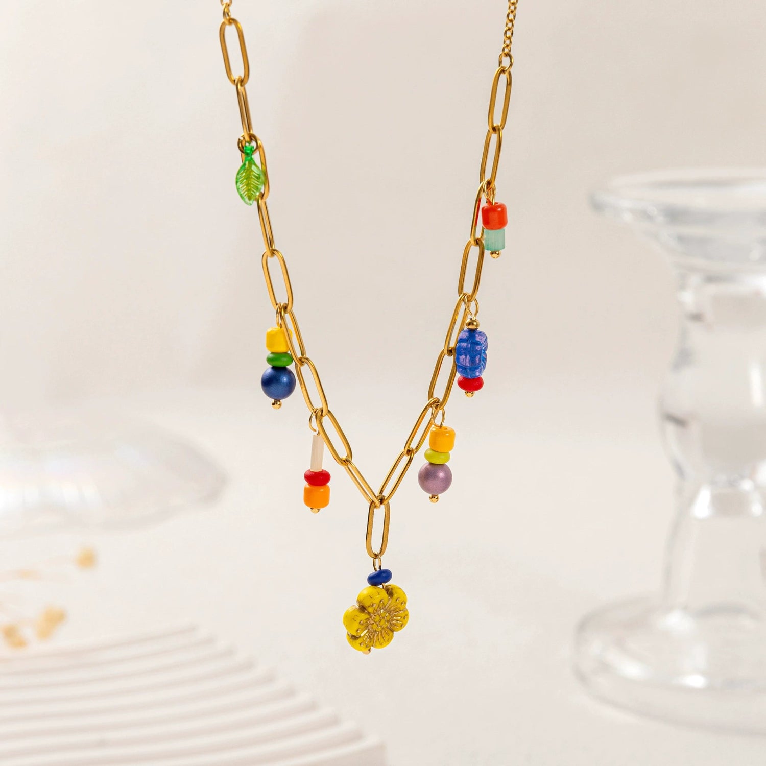 dopamine multi color pendant necklace jltn1437