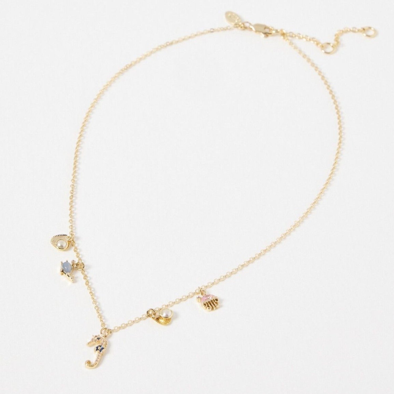 Seahorse and shell charms chain  Necklace jltn1443