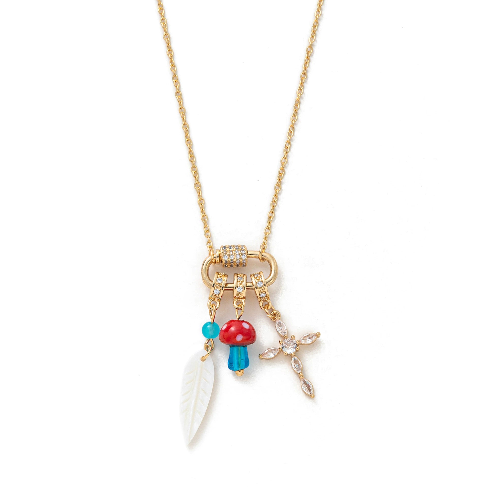Fashionable niche design heart love mashroom cute versatile women's necklace jltn1452