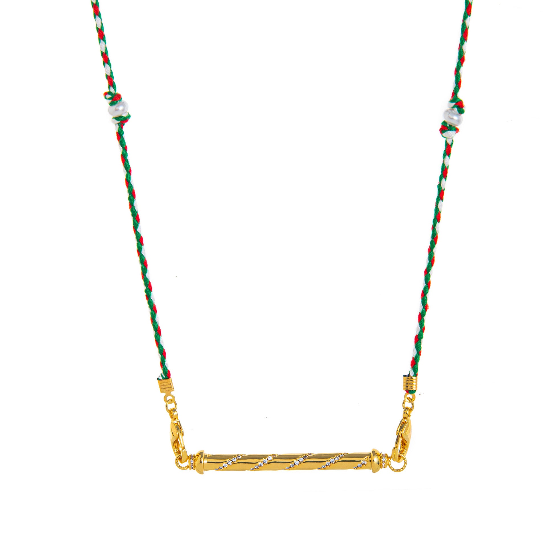 handmade twisted gold braided cord necklace jltn1458