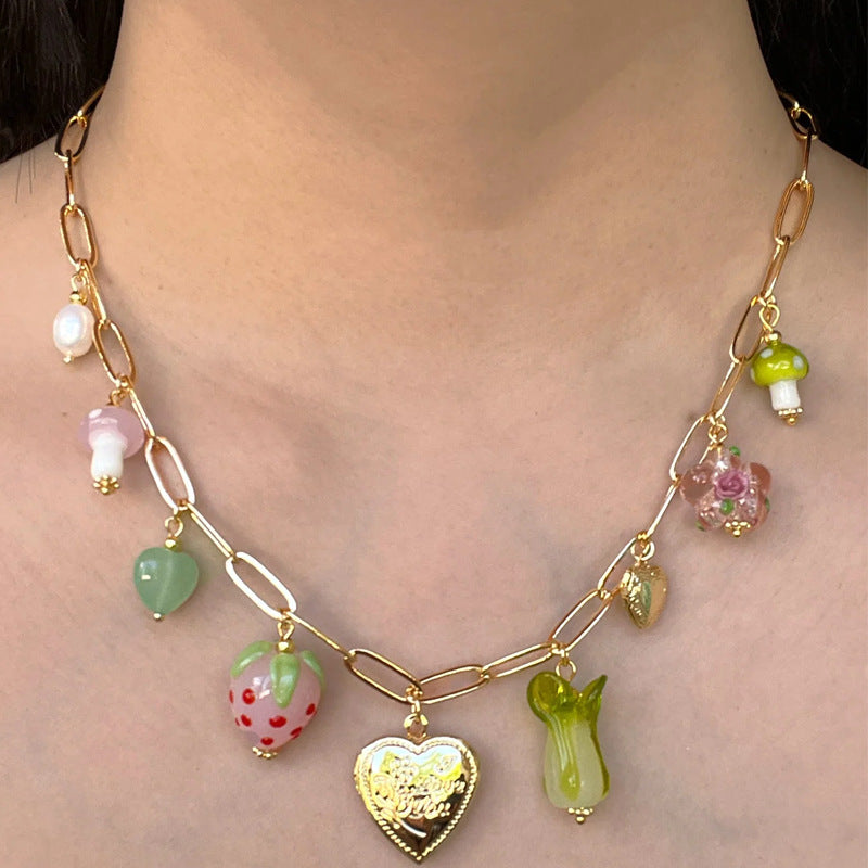glass pendant ladies clavicle chain necklace jltn1474
