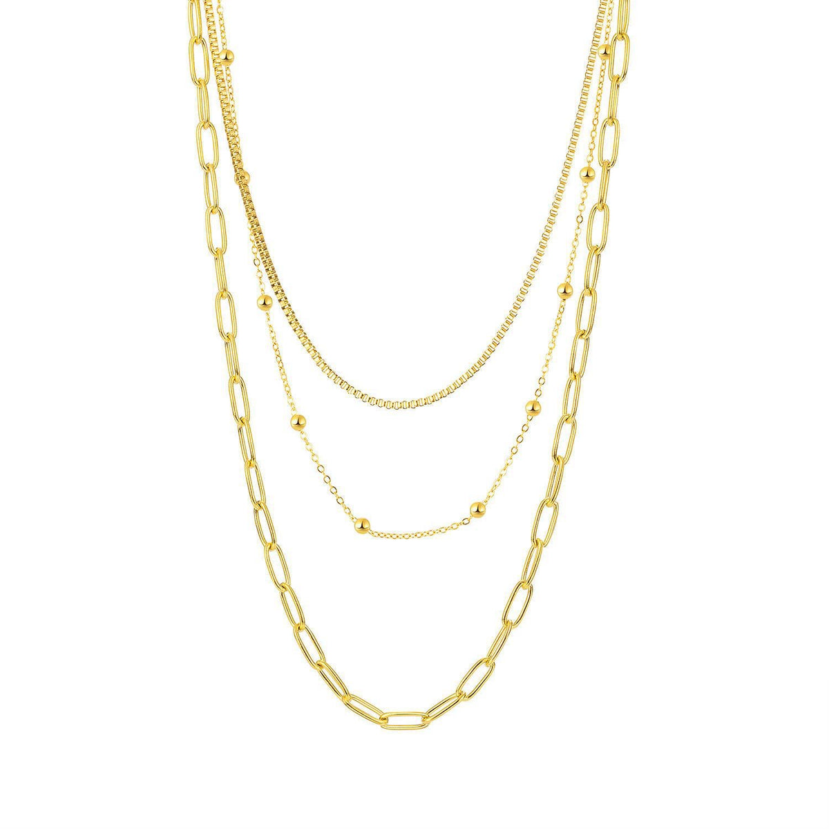 Dainty Simple Bead 3 Layer Necklace JLTN1487