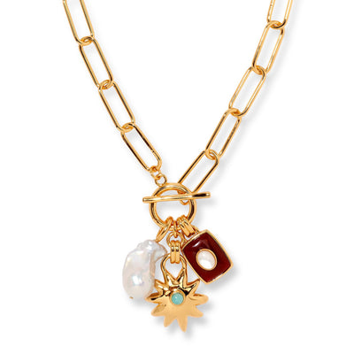 Helios charm pearl pendant Necklace jltn1495