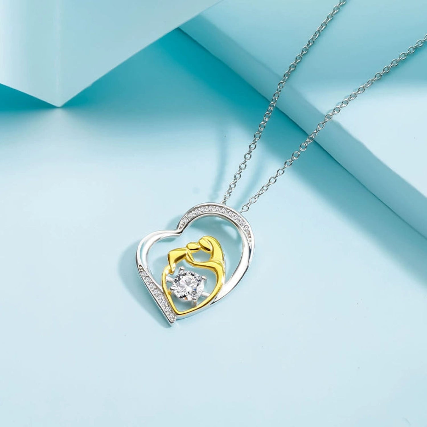 mother and child heart necklace jltn1498