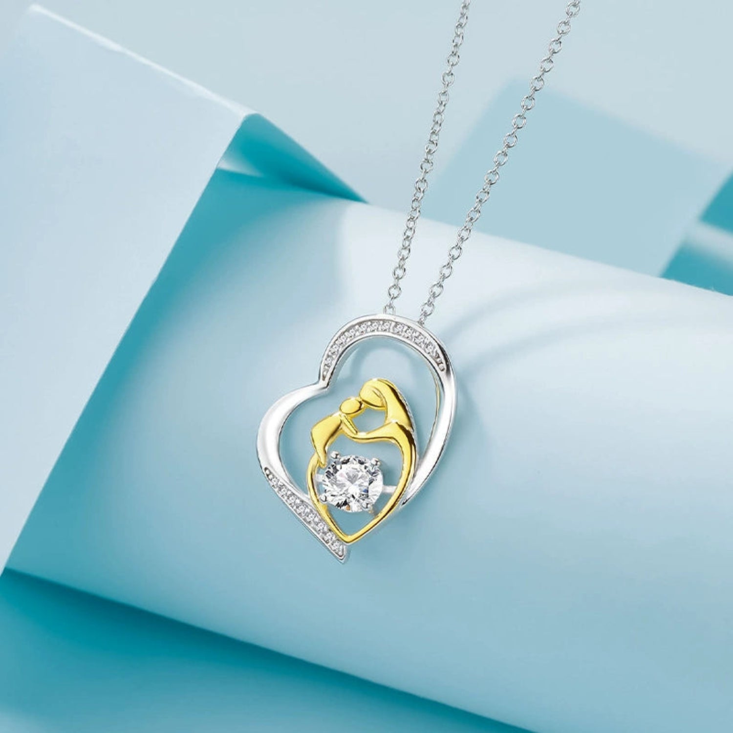 mother and child heart necklace jltn1498