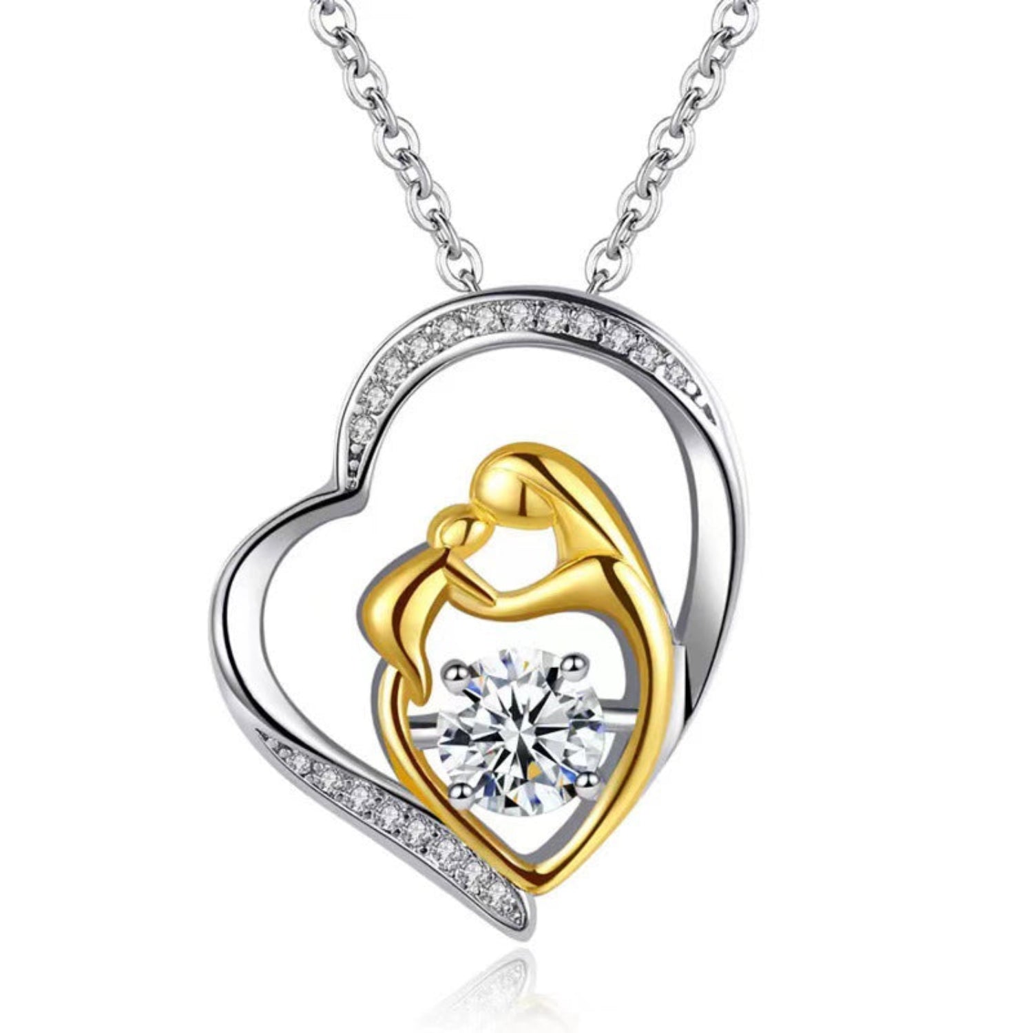 mother and child heart necklace jltn1498