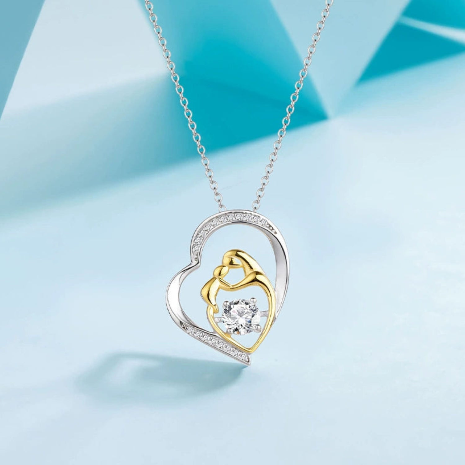 mother and child heart necklace jltn1498