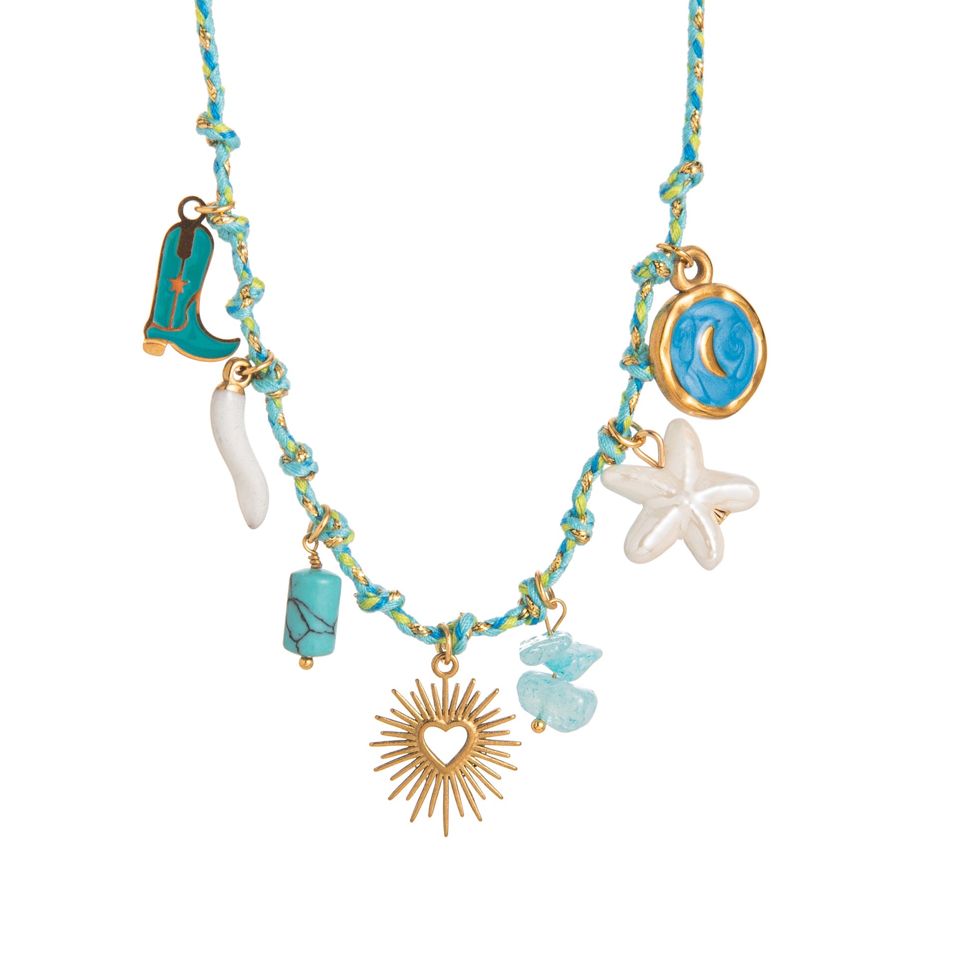Shining Heart  dopamine rope  Necklace jltn1508