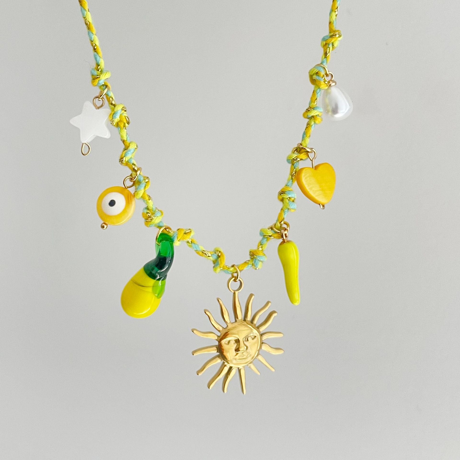 Sun Star Heart pearl dopamine rope necklace jltn1511