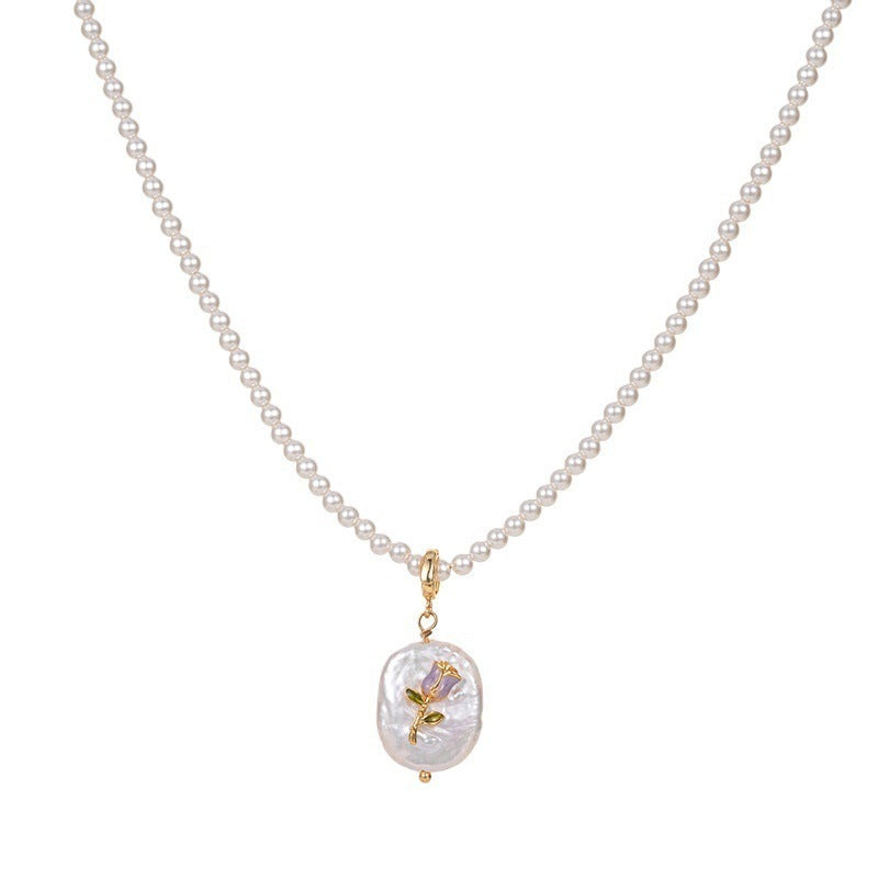 Pearl  Rosy pendant necklace jltn1514