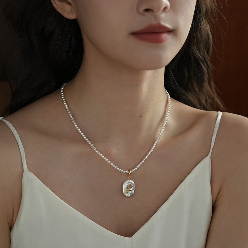 Pearl  Rosy pendant necklace jltn1514