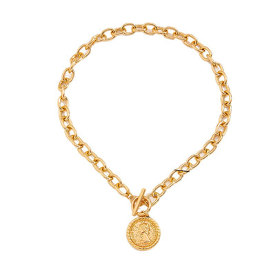 geometric portrait relief necklace jltn1521