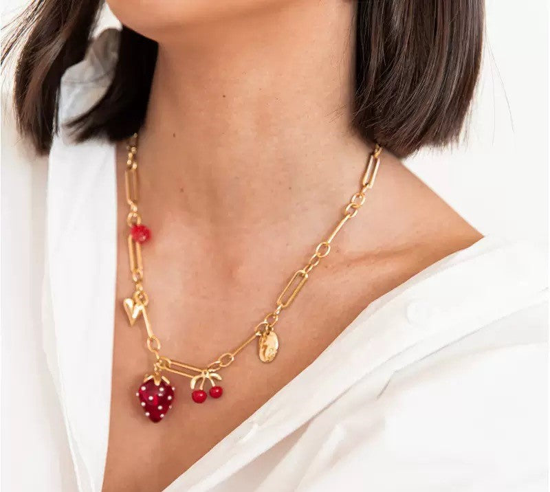 Strawberry charm Necklace jltn1527