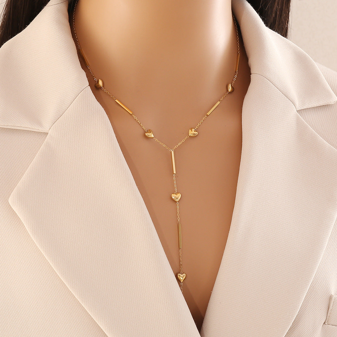 fashion Long Y-shaped love clavicle chain necklace jltn1542