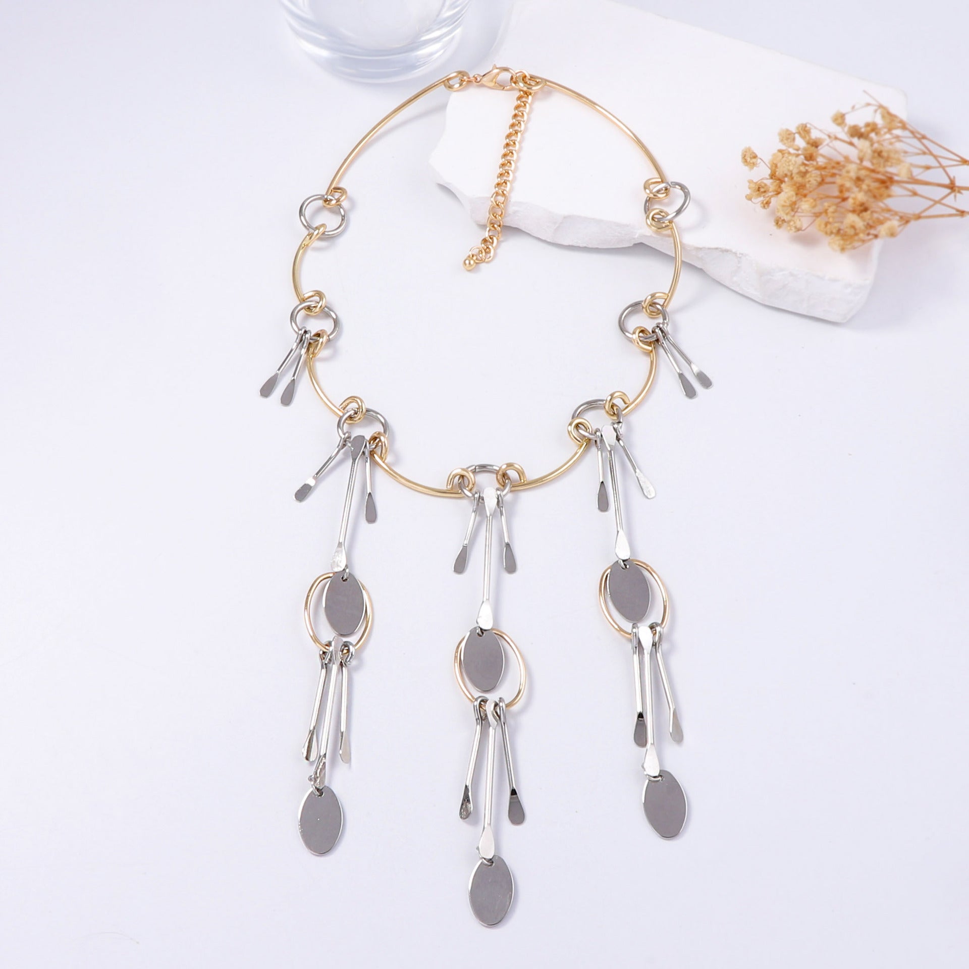 geometric splicing pendant necklace jltn1544
