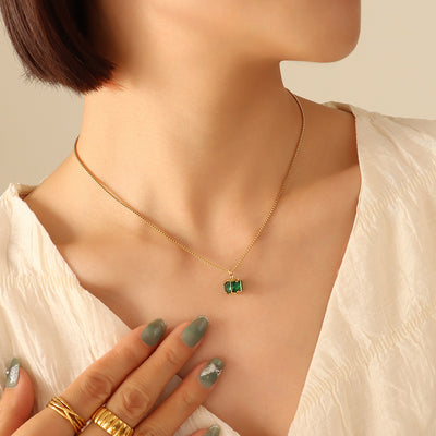 Small four-sided emerald zircon design jltn1564