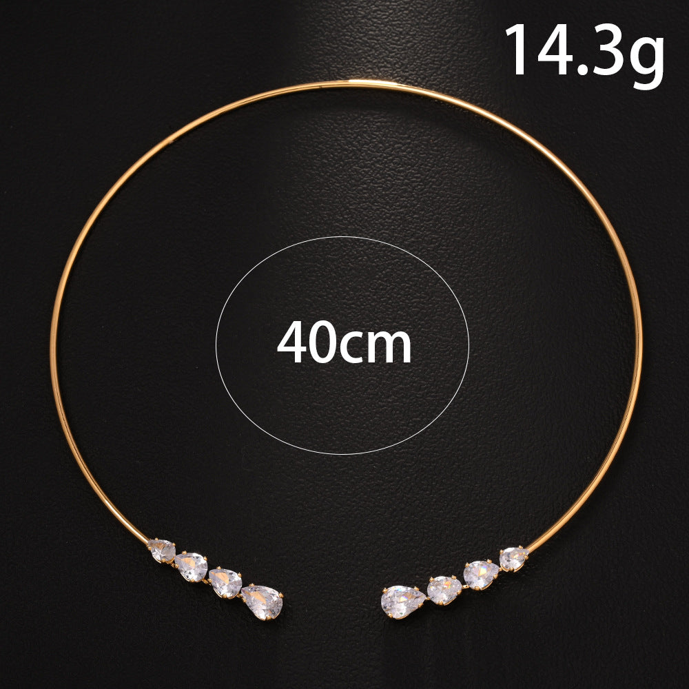 New European and American open collar for women, rhinestone collar choker jltn1565