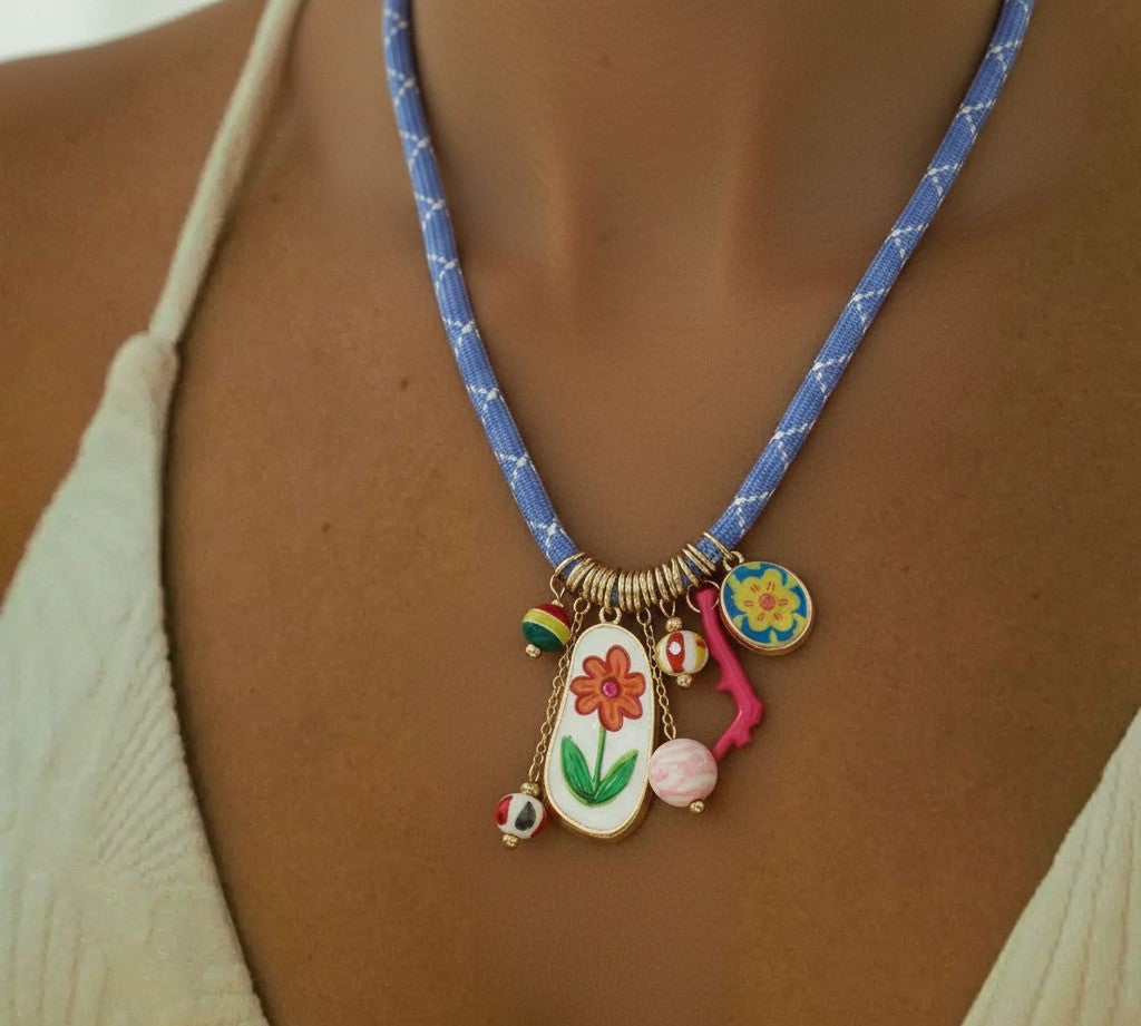 Just Lil Things Trendy Rope Playful Charm Pendant Necklace  jltn1592