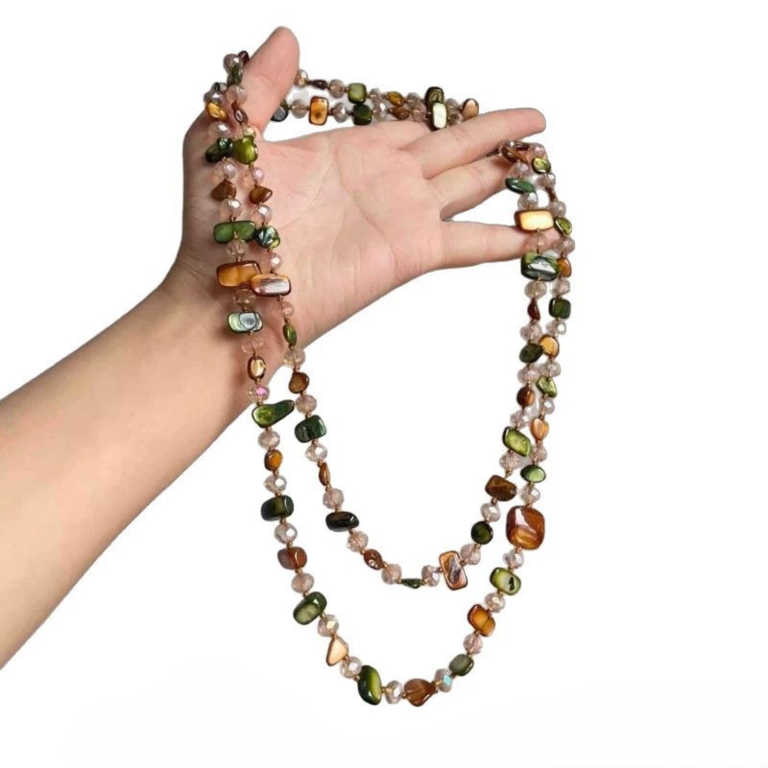 Bohemian Multi-Color Beaded Long Necklace JLTN1625