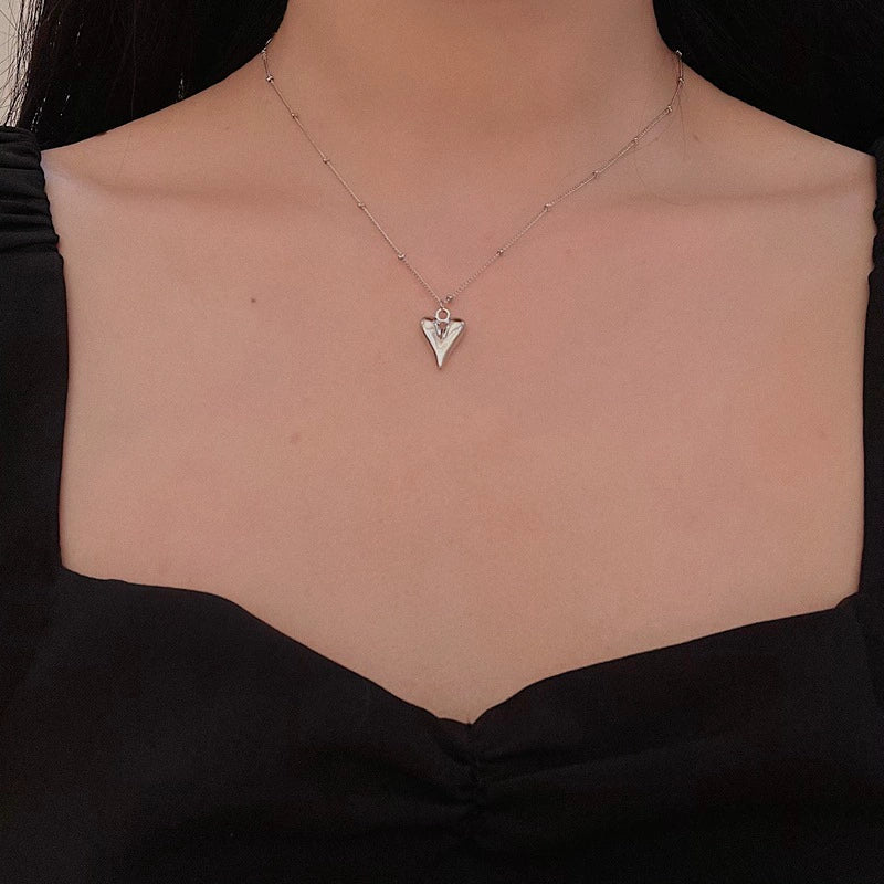 Just Lil Things Minimal Silver Heart Pendant Necklace on Delicate Chain jltn1629