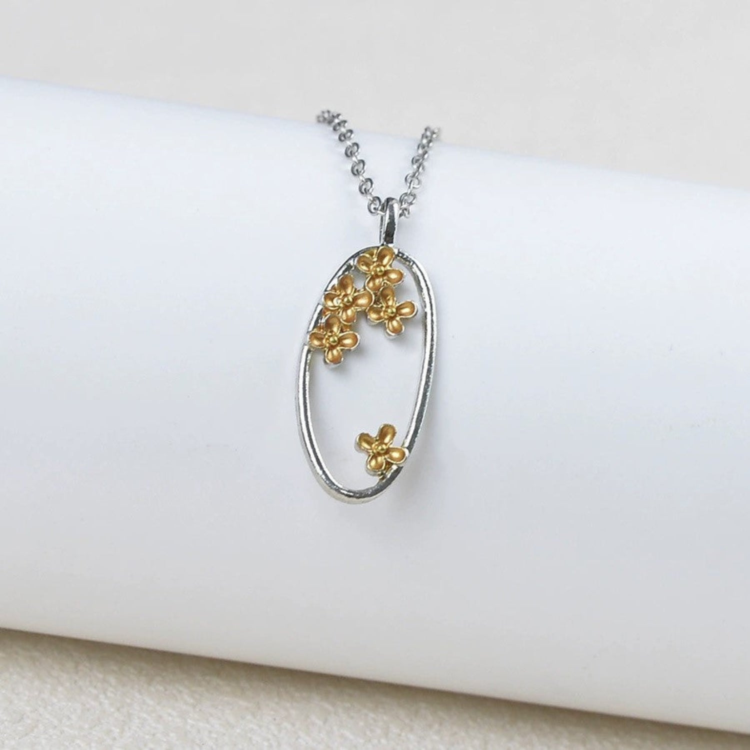 Just Lil Things Blooming Oval Pendant Necklace jltn1634