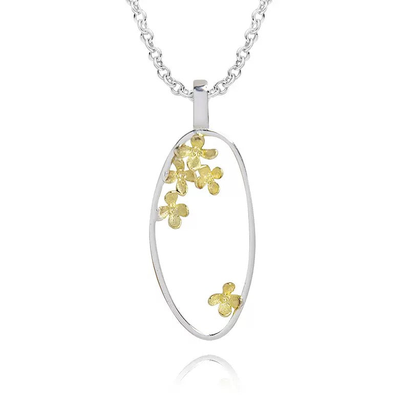 Just Lil Things Blooming Oval Pendant Necklace jltn1634