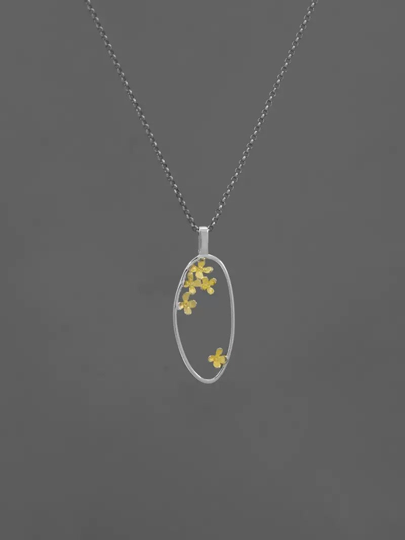 Just Lil Things Blooming Oval Pendant Necklace jltn1634