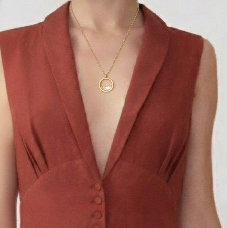 Just Lil Things Crystal Eclipse Pendant Necklace jltn1636