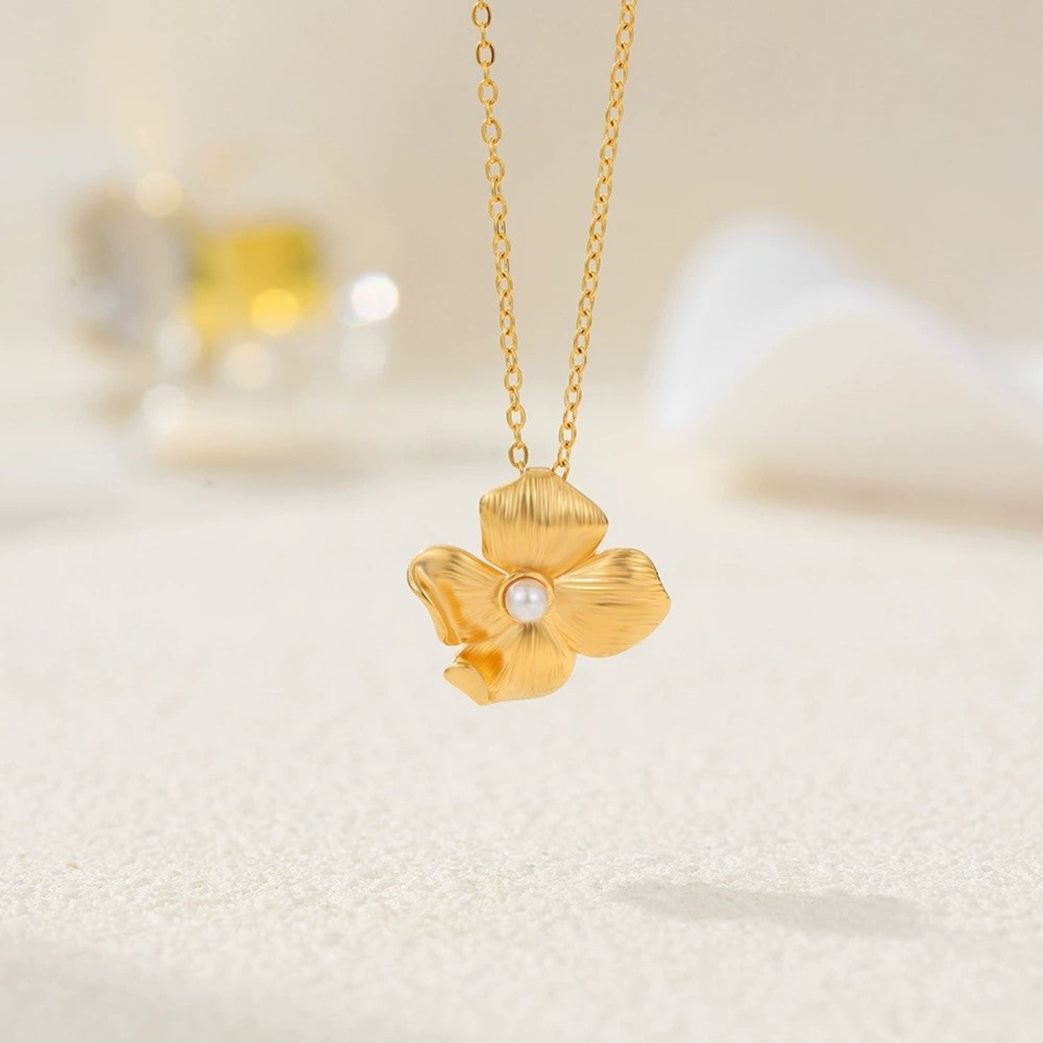 Just Lil Things Golden Blossom Pearl Necklace jltn1639