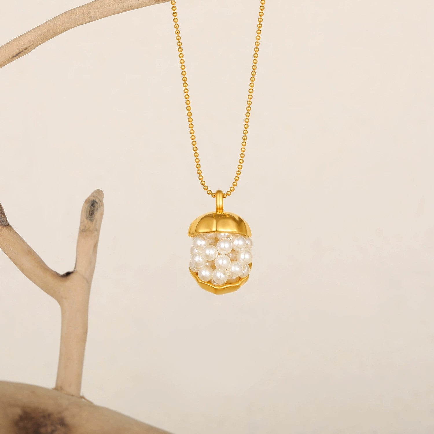 Just Lil Things Pearl Cluster Drop Pendant Necklace jltn1643