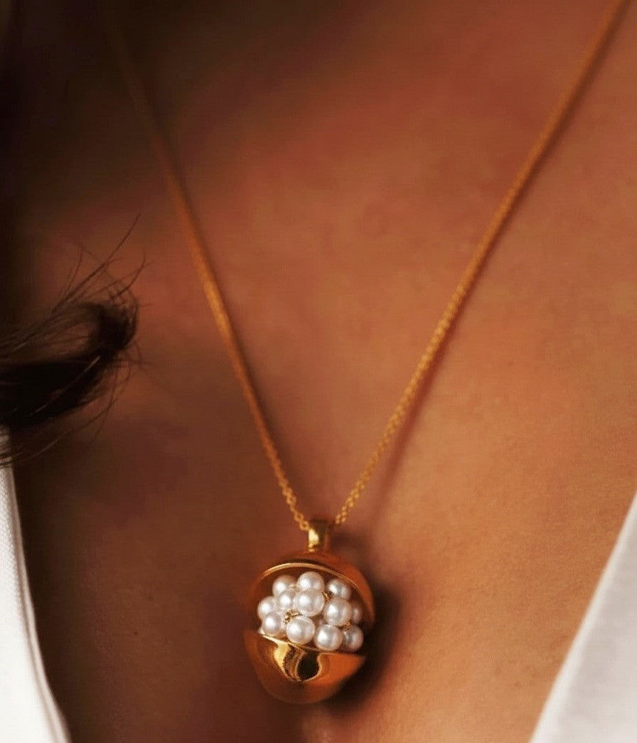 Just Lil Things Pearl Cluster Drop Pendant Necklace jltn1643