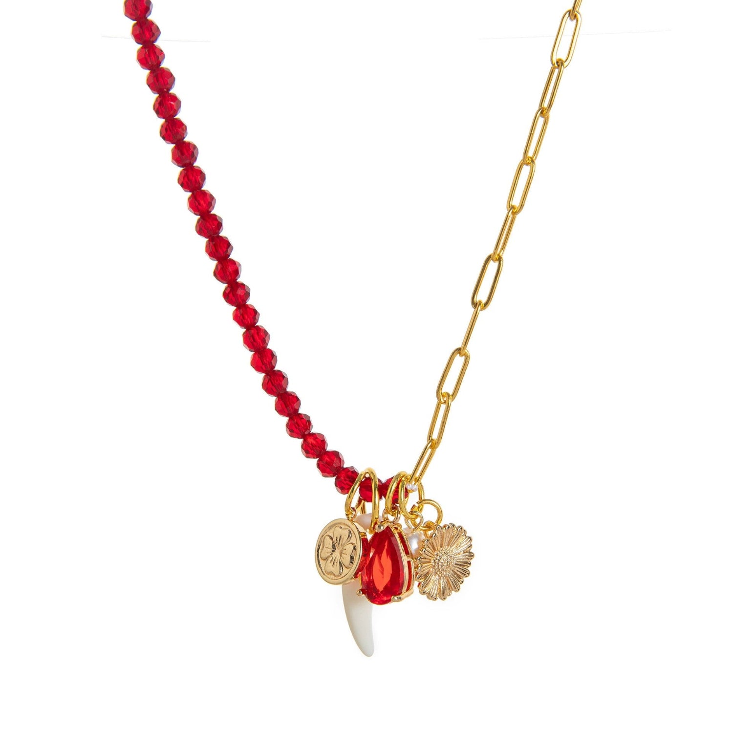 Just Lil Things Crimson Charm Beaded Necklace jltn1646