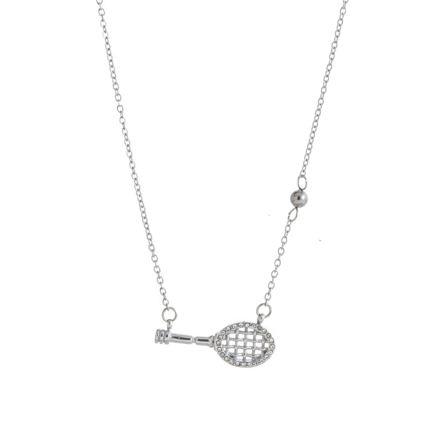 Just Lil Things Sparkle Tennis Racket Necklace jltn1648