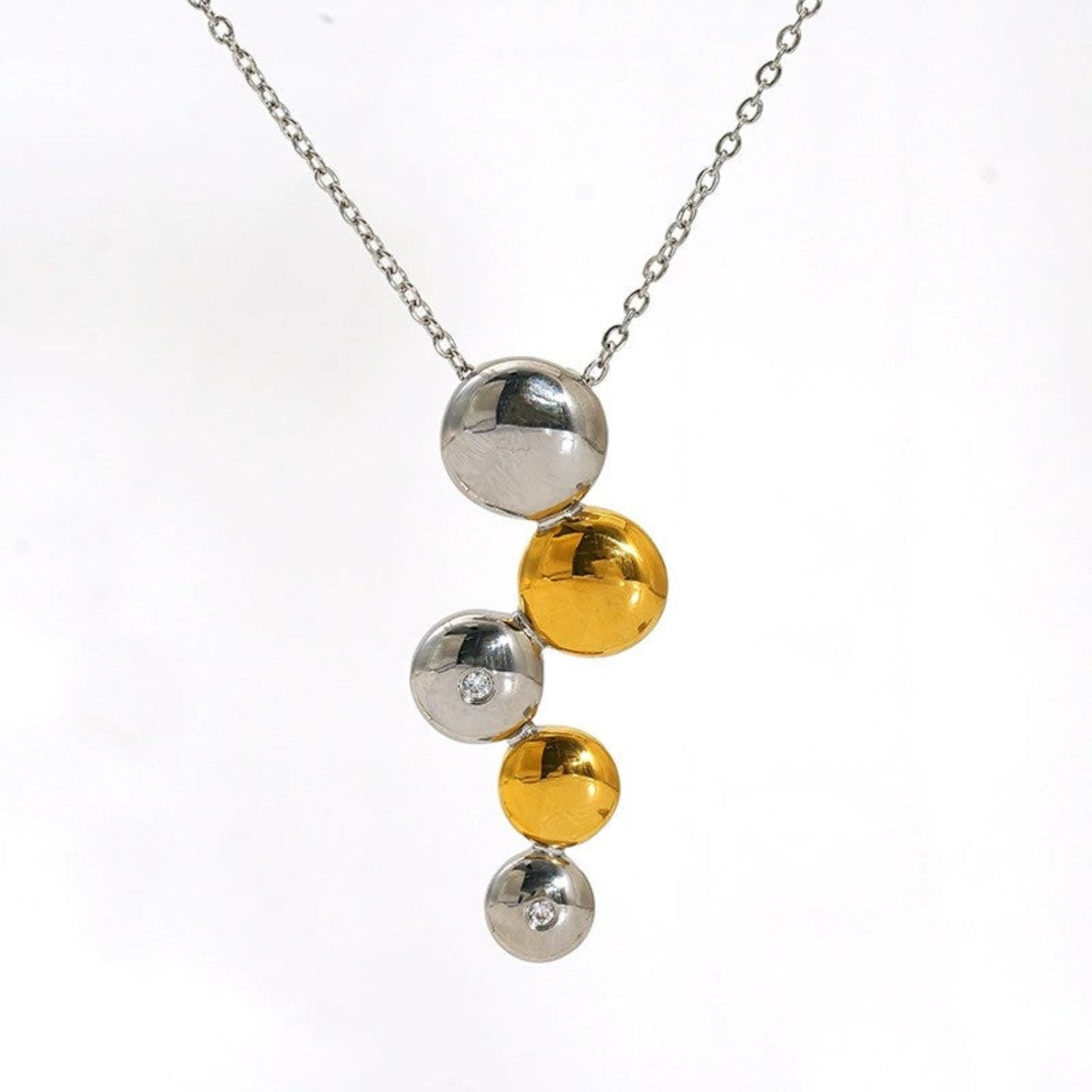 Just Lil Things Dual Tone Bubble Charm Necklace jltn1650