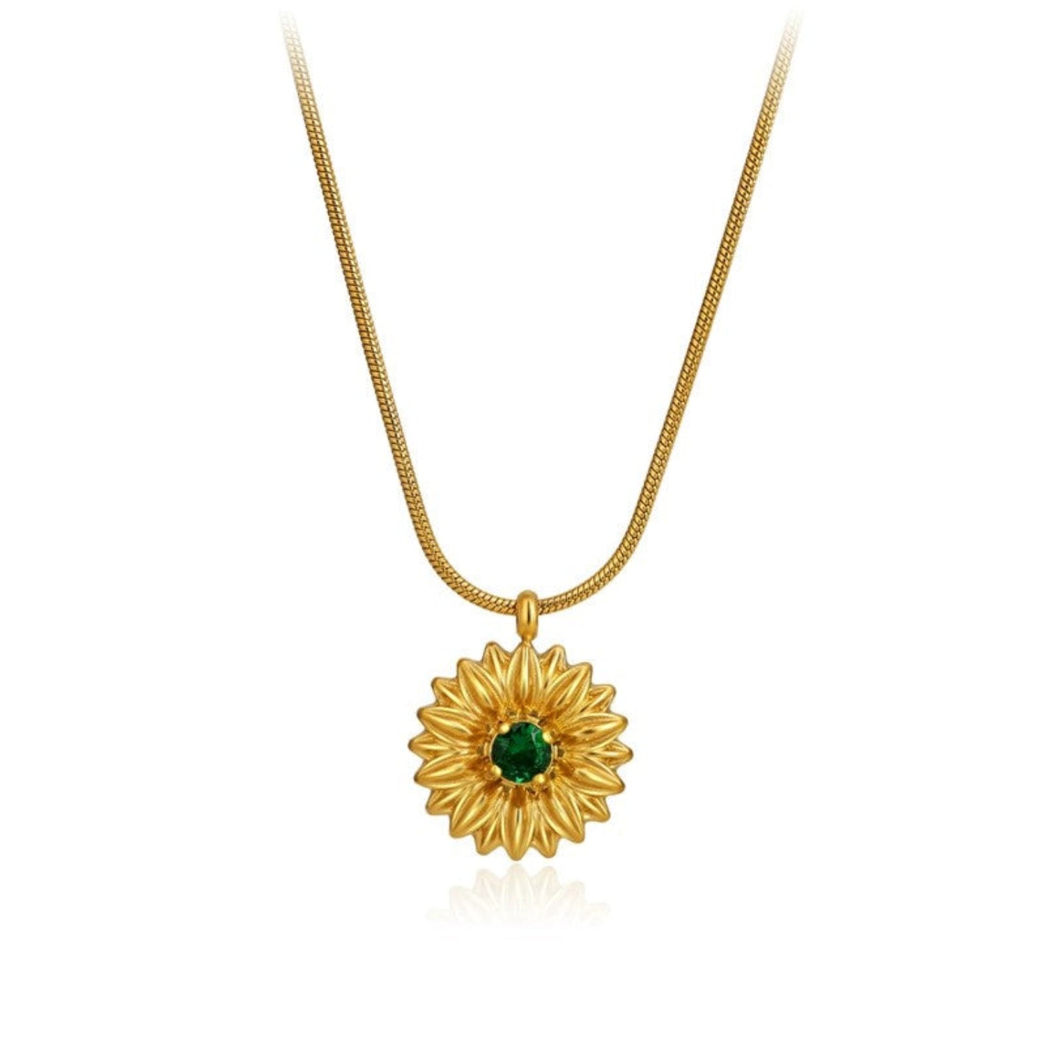 Just Lil Things Emerald Bloom Pendant Necklace jltn1656