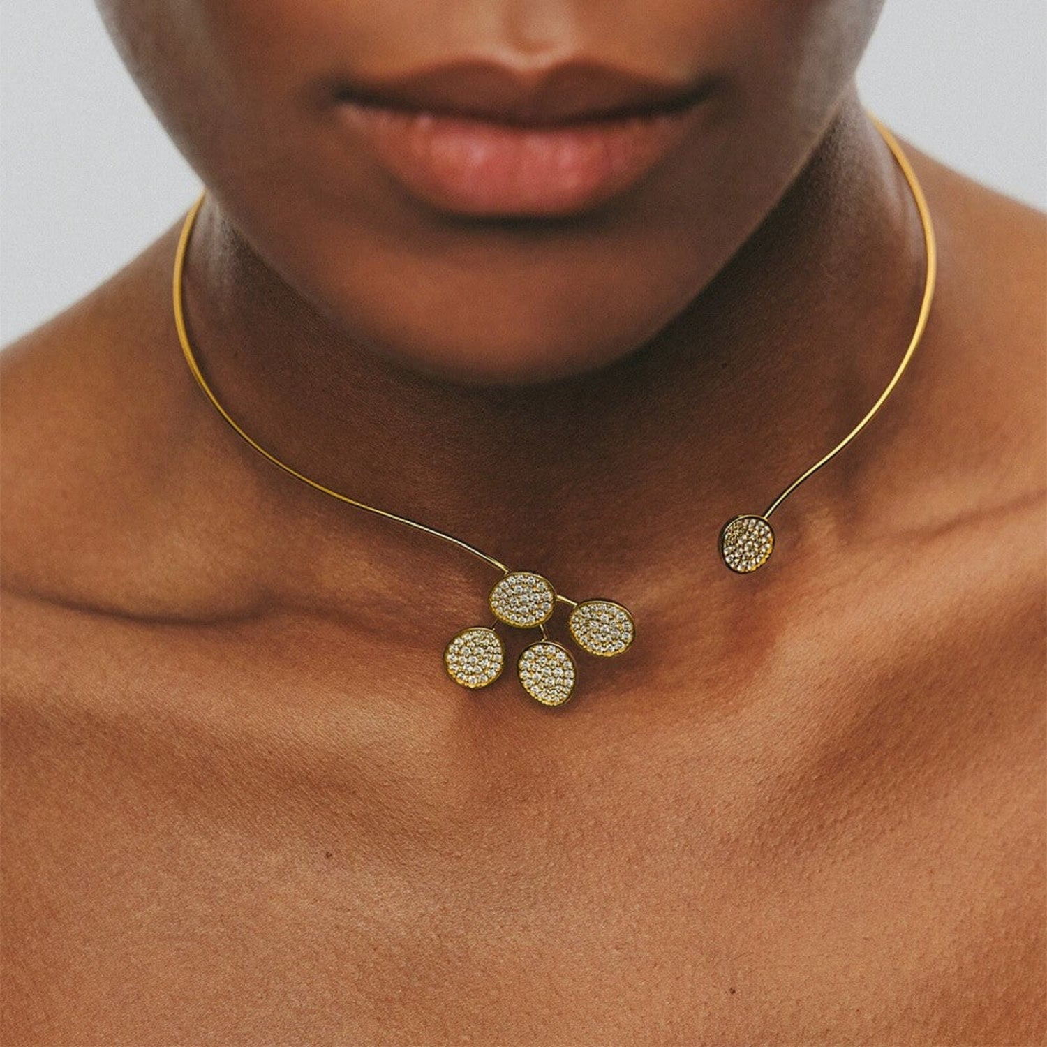 Just Lil Things Golden Bloom Open Choker Necklace jltn1659