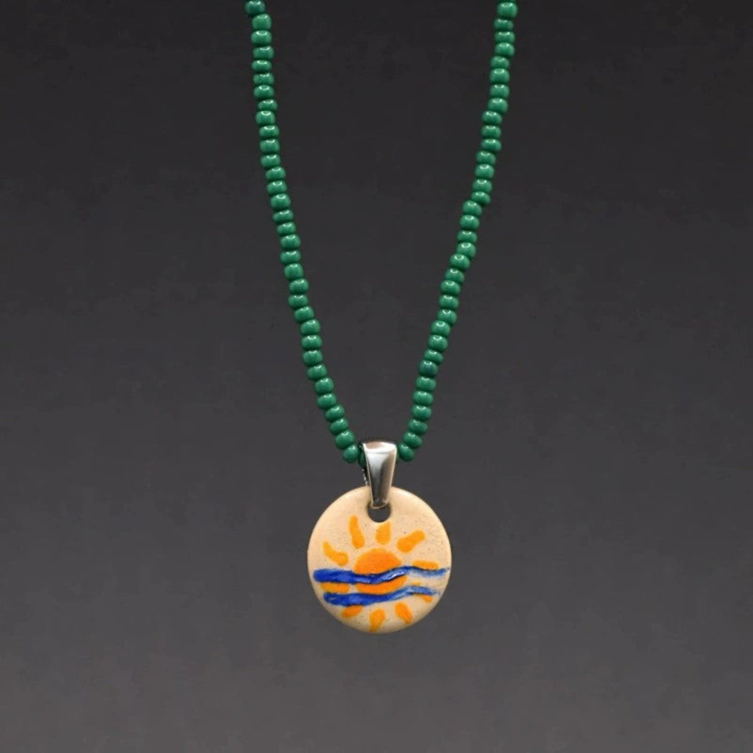 Just Lil Things Sunrise Over Waves Beaded Necklace jltn1666