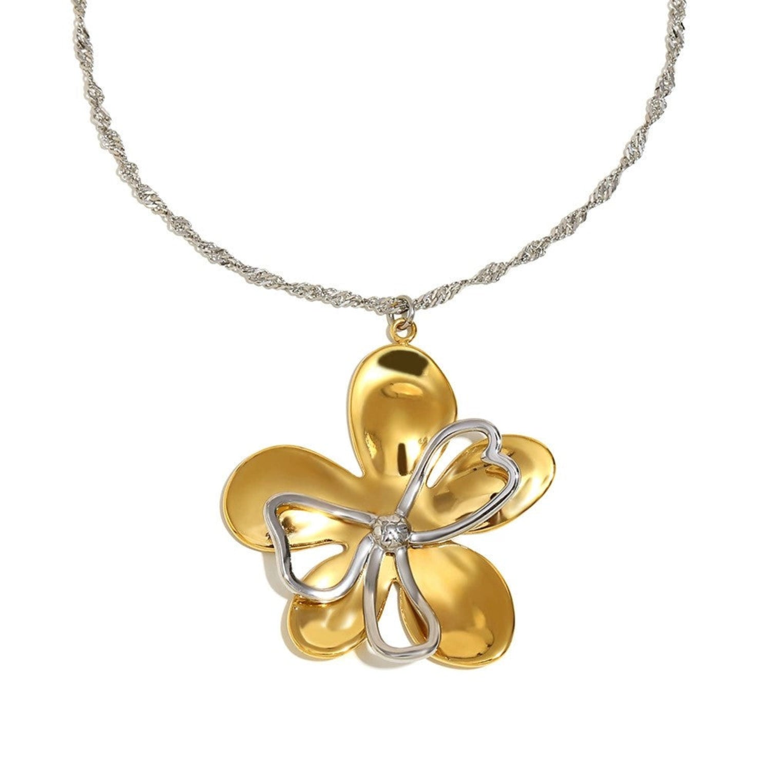 Just Lil Things Dual-Tone Bloom Pendant Necklace jltn1667