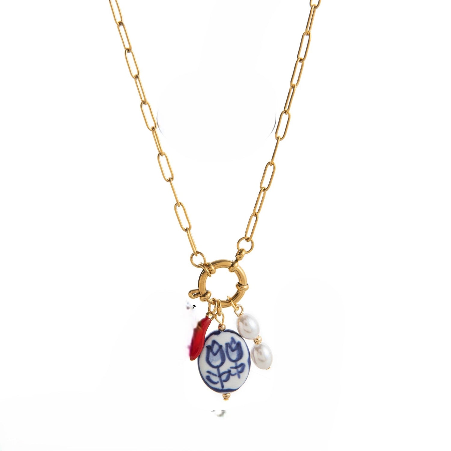 Just Lil Things Delft Bloom Charm Necklace jltn1671