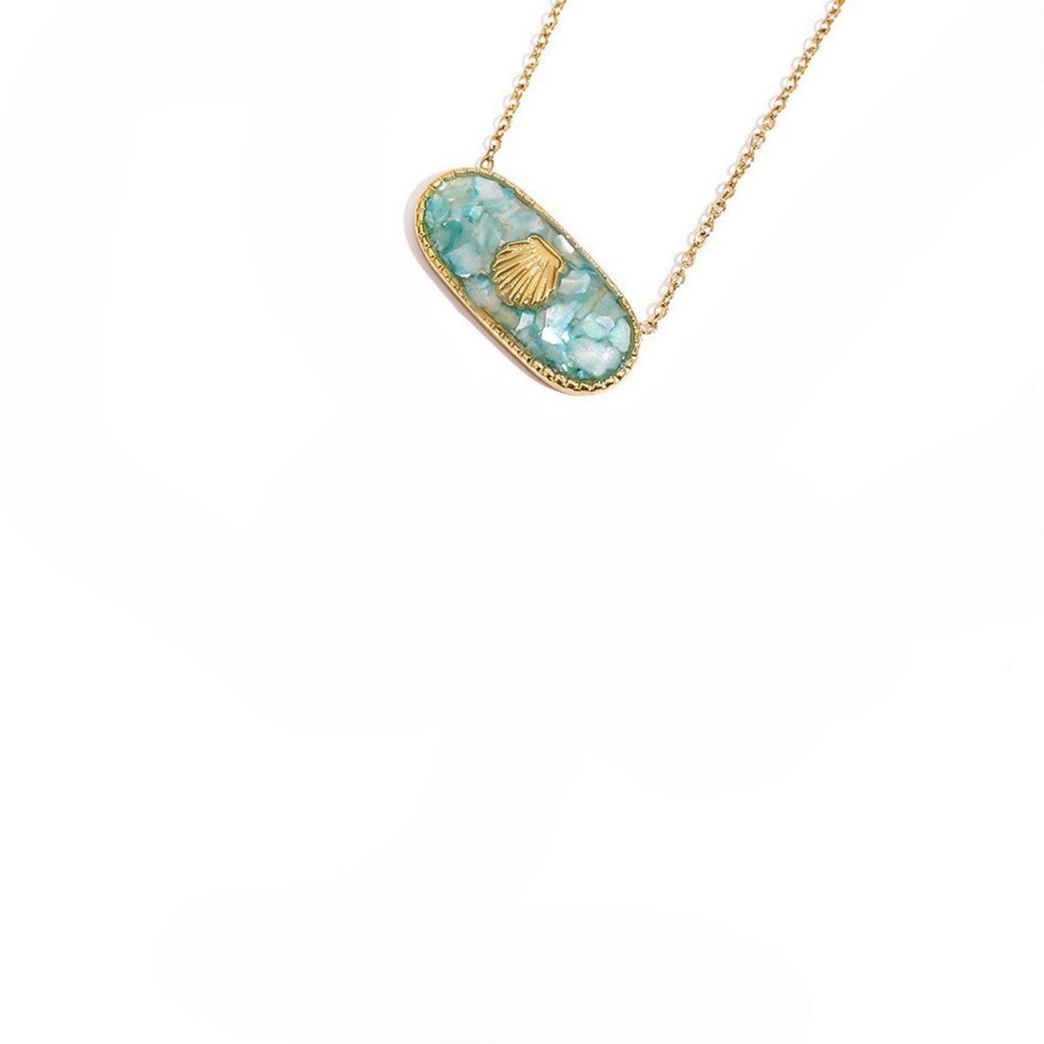 Just Lil Things Ocean Shell Stone Necklace jltn1675