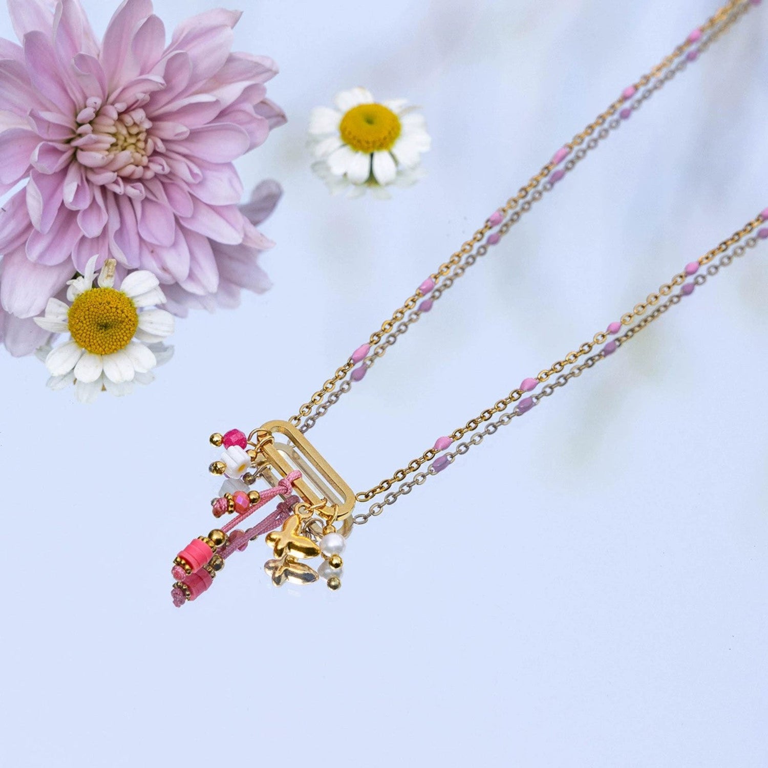 Just Lil Things Pink Playful Charm Necklace jltn1680