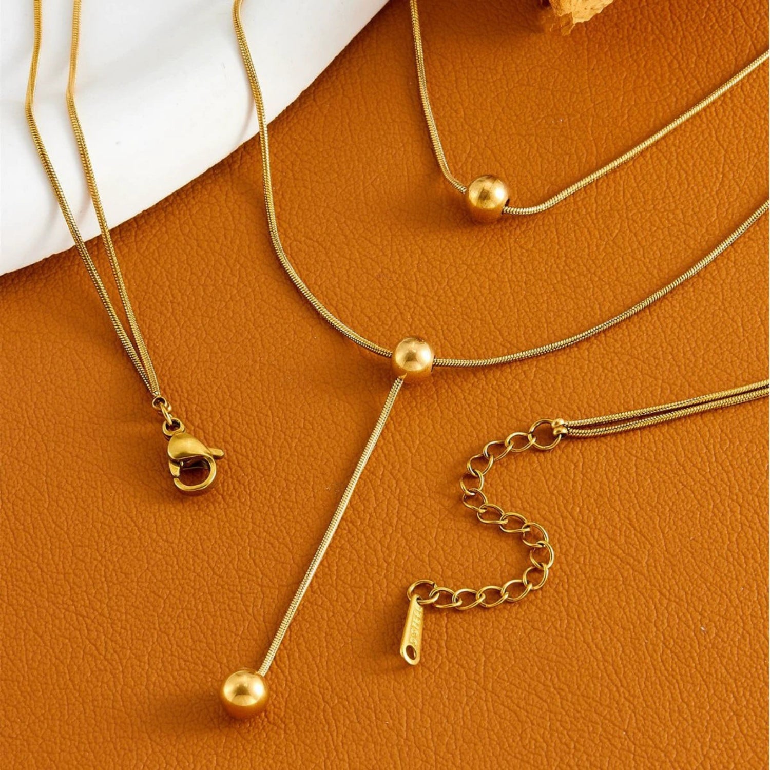 Layered Necklace With Triple Bead JLTN1691