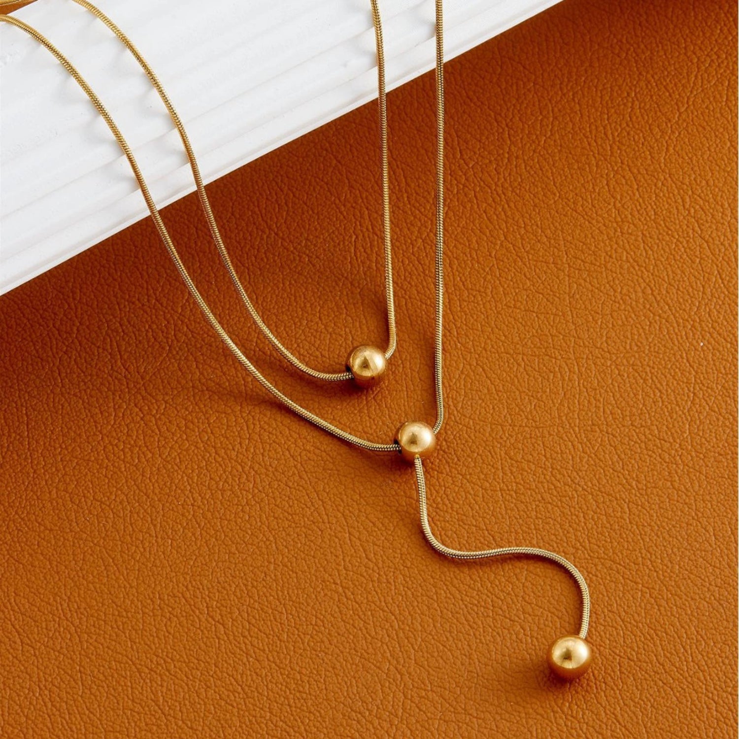 Layered Necklace With Triple Bead JLTN1691