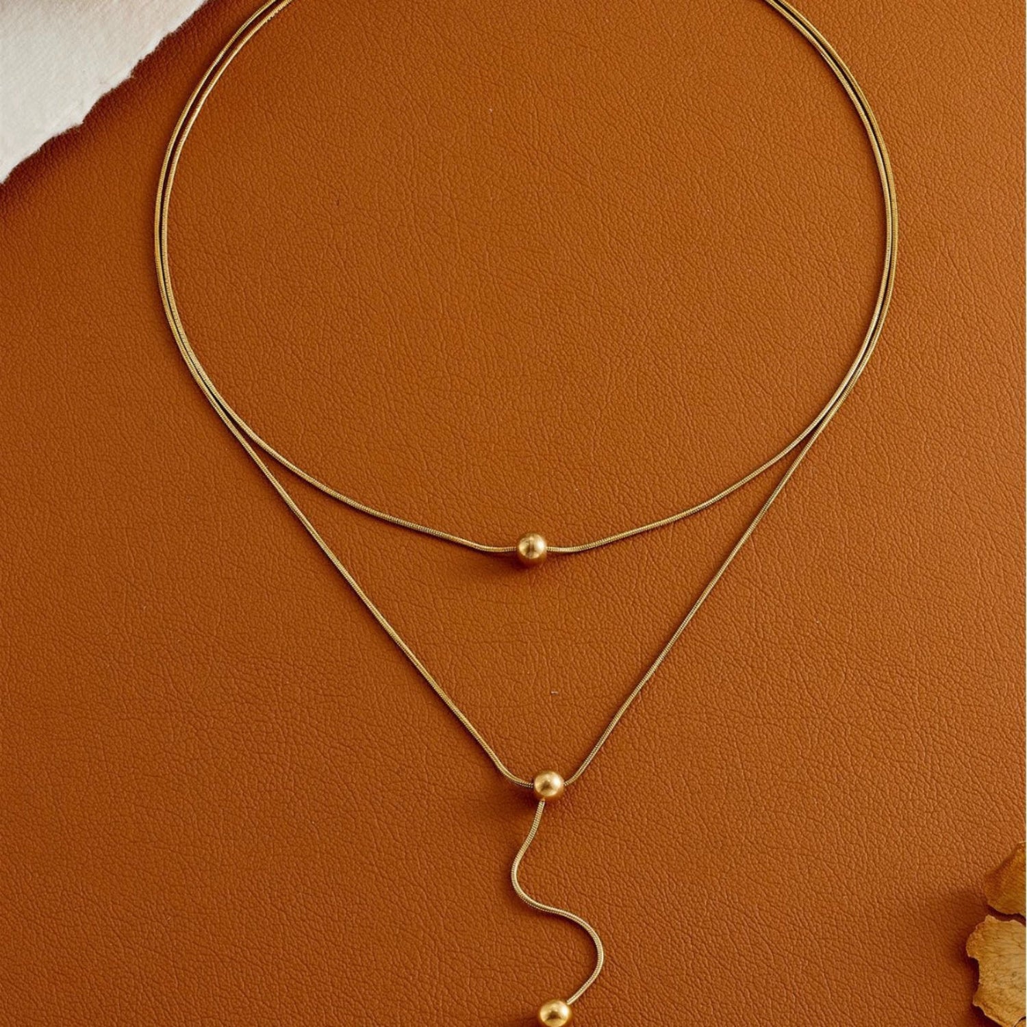 Layered Necklace With Triple Bead JLTN1691