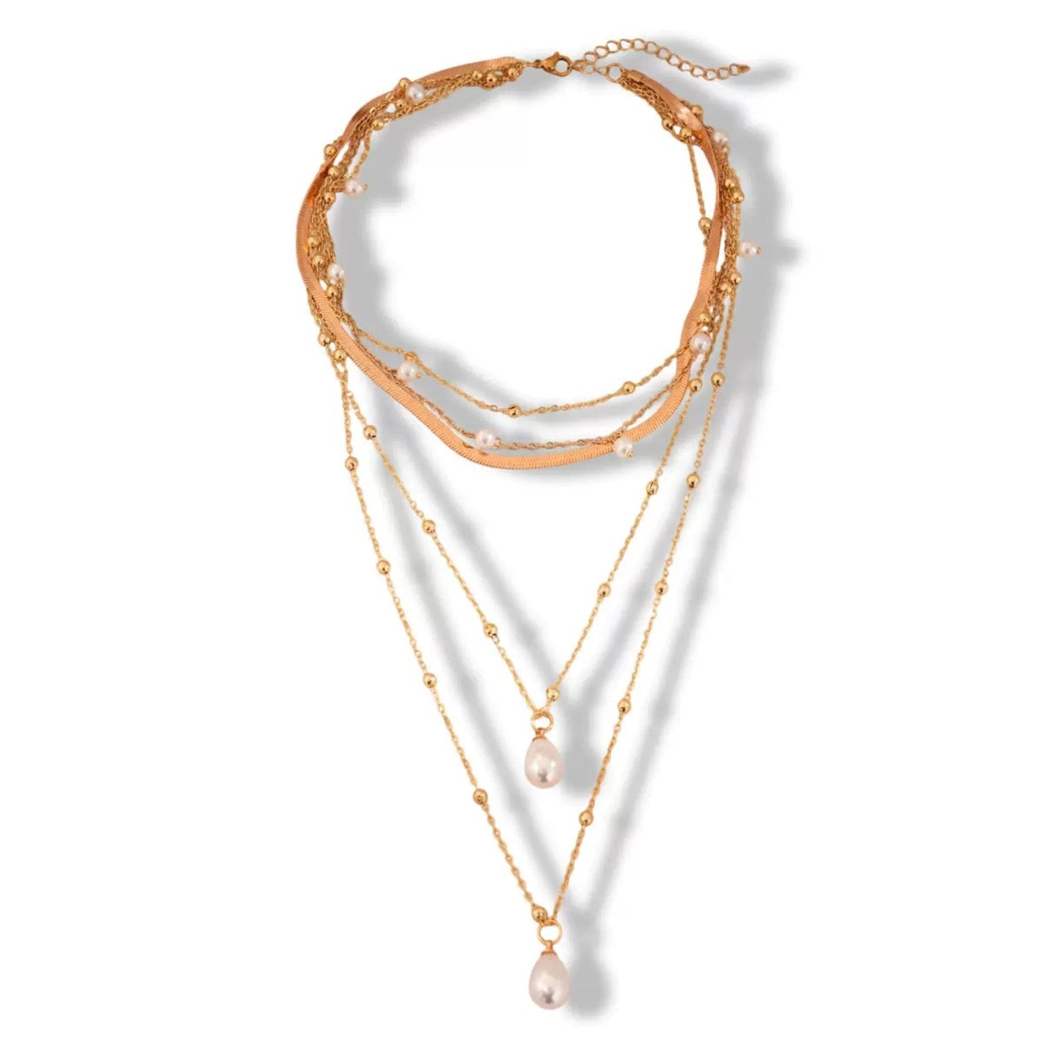 Layered Pearl Drop Necklace JLTN1696